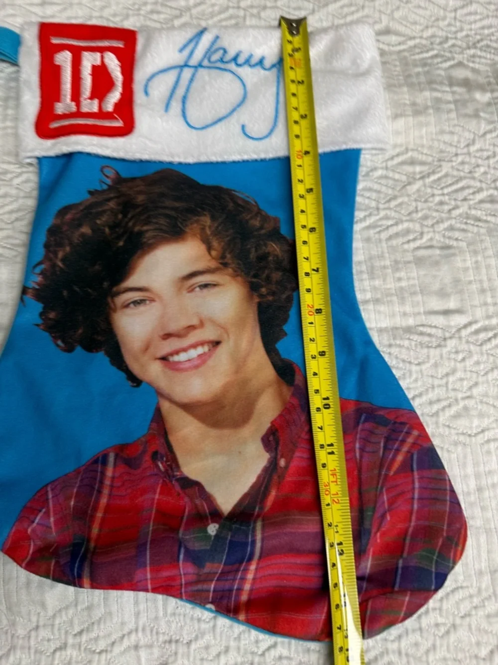 One Direction “Harry” Blue/Red Holiday Stocking or Wall Tapestry